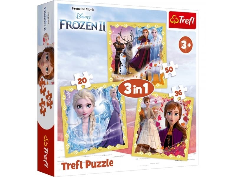 Puzzle 3w1 Kraina Lodu 2, Moc Anny i Elsy