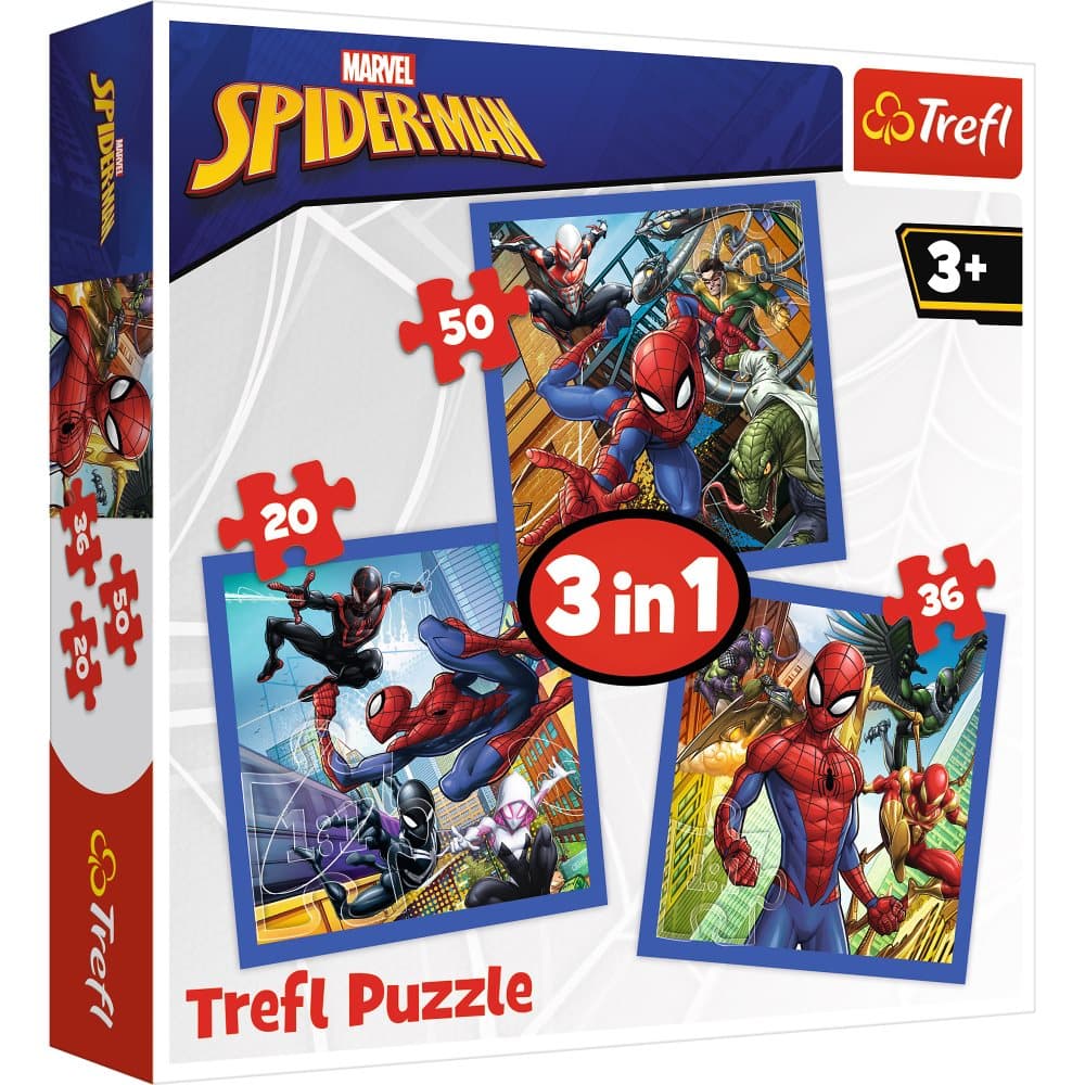 Spider Force, Spiderman, 3-i-1 Pussel, Trefl