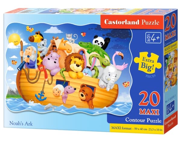 Castorland Noah's Ark 20 Maxi pcs, Kontur puslespil, 20 stk, Tegnefilm, Børnehave, 4 År