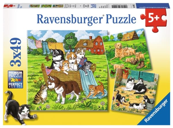 Ravensburger 4005556080021, Pussel, Djur, Barn, Dog, cat, Pojke/flicka, 5 År