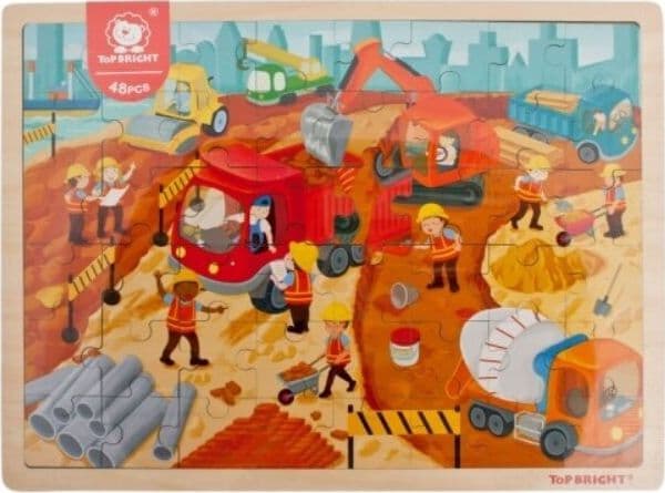 Brimarex Wooden Puzzle TOP BRIGHT on the construction site