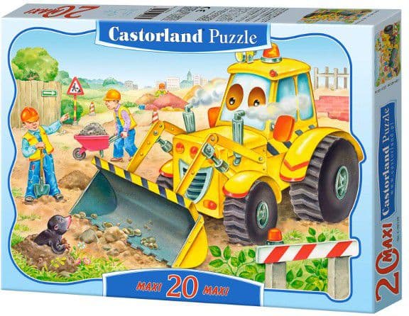 Castorland Bulldozer in Action 20 Maxi pcs, Kontur, Tegneserier, Førskole, Gutt/Jente, 4 år, Innendørs