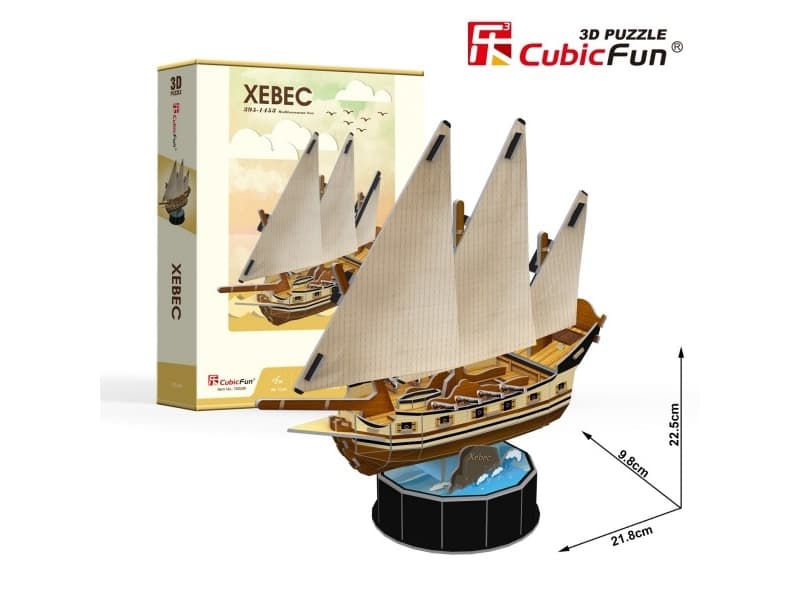 Puzzle 3D ¯aglowiec Xebec 53 elementy