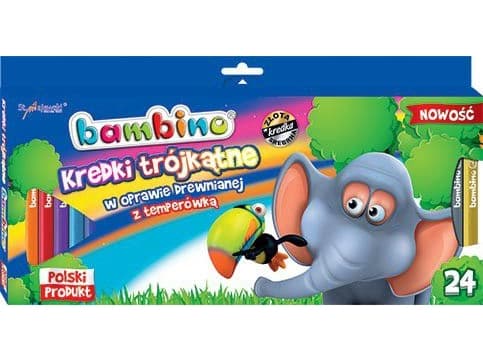 BAMBINO trójkątne krayki 24kol.w drewnie+temp. MAJEWSKI mix hinta per 1 kpl