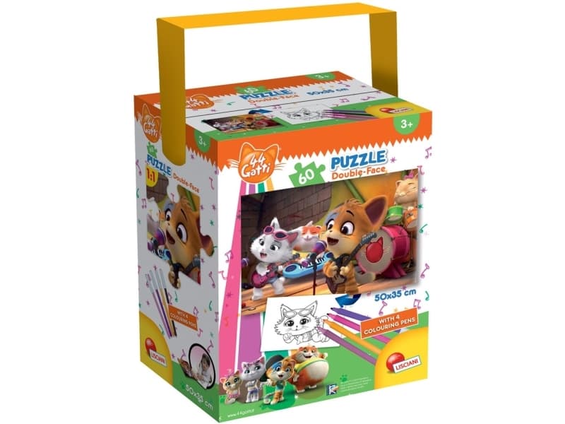 Lisciani Giochi Tub Puzzle Mini 60 44 Gatti Cats Rock!, Gutt/Jente, Nemo