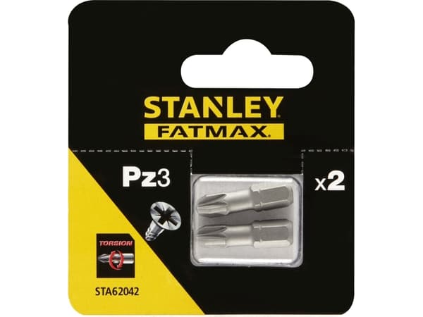 Stanley Torsion skruvmejsel bits PZ3x25mm 2st (STA62042)