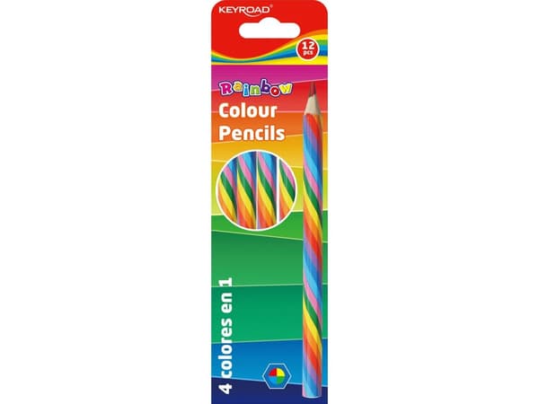 PBS Connect Pencil kritor 12 st KEYROAD regnbåge KR971762 pris per styck.