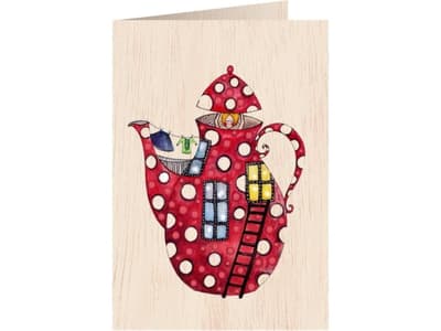 Cozywood Wooden pass C6 + envelope Teapot