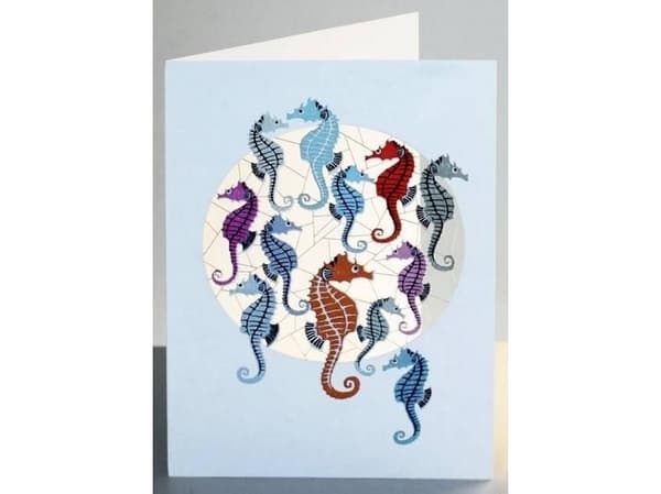 Forever Cards PM853 utstanset kort + konvolutt Seahorse