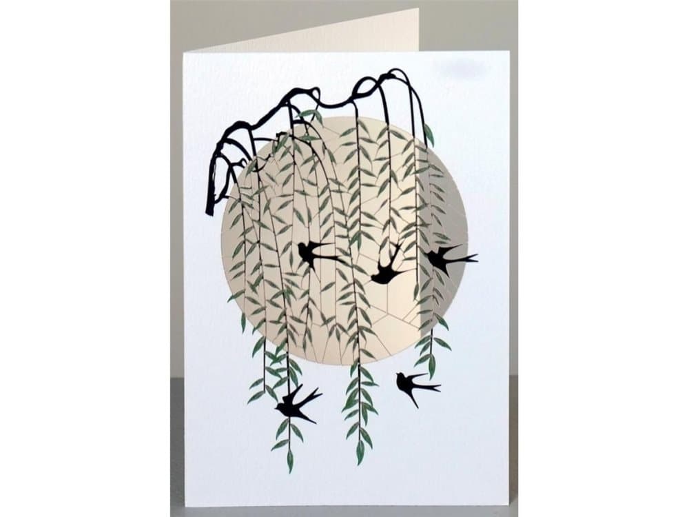 Forever Cards PM680 carnet cut out + Swallows envelope - willow