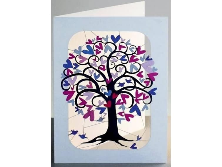 Forever Cards PM278 carnet cut + envelope Tree with hearts