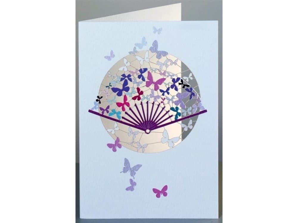 Forever Cards Pass PM693 cut + envelope Fan - butterflies