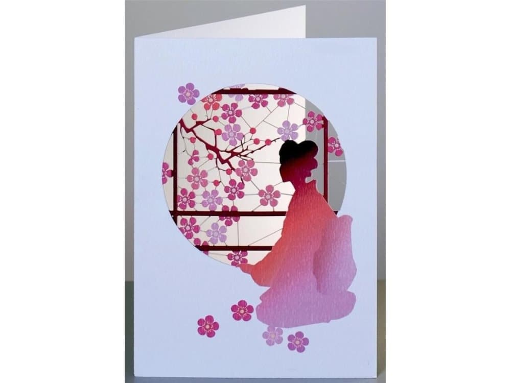 Forever Cards PM694 carnet cut out + Woman and flowers envelope