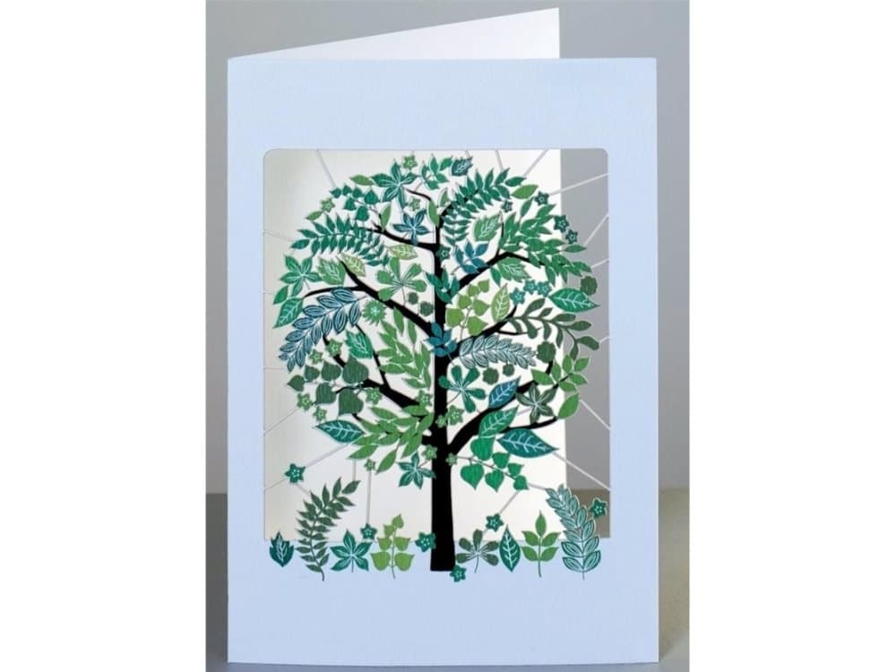 Forever Cards PM892 carnet cut + envelope Green tree