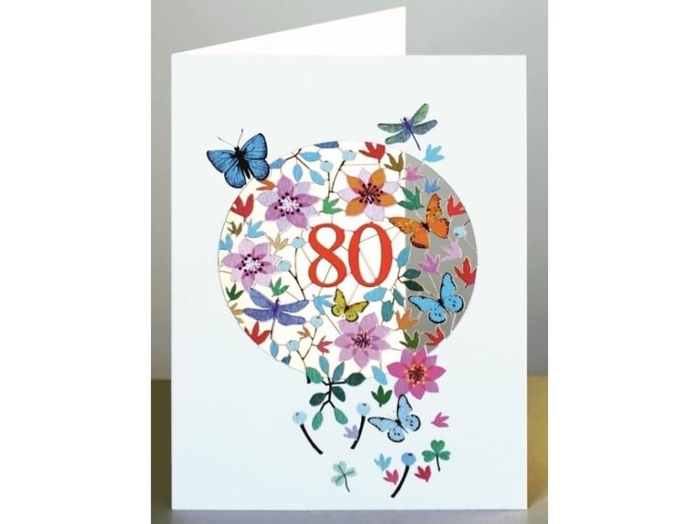 Forever Cards F80 cutout + envelope Birthday 80