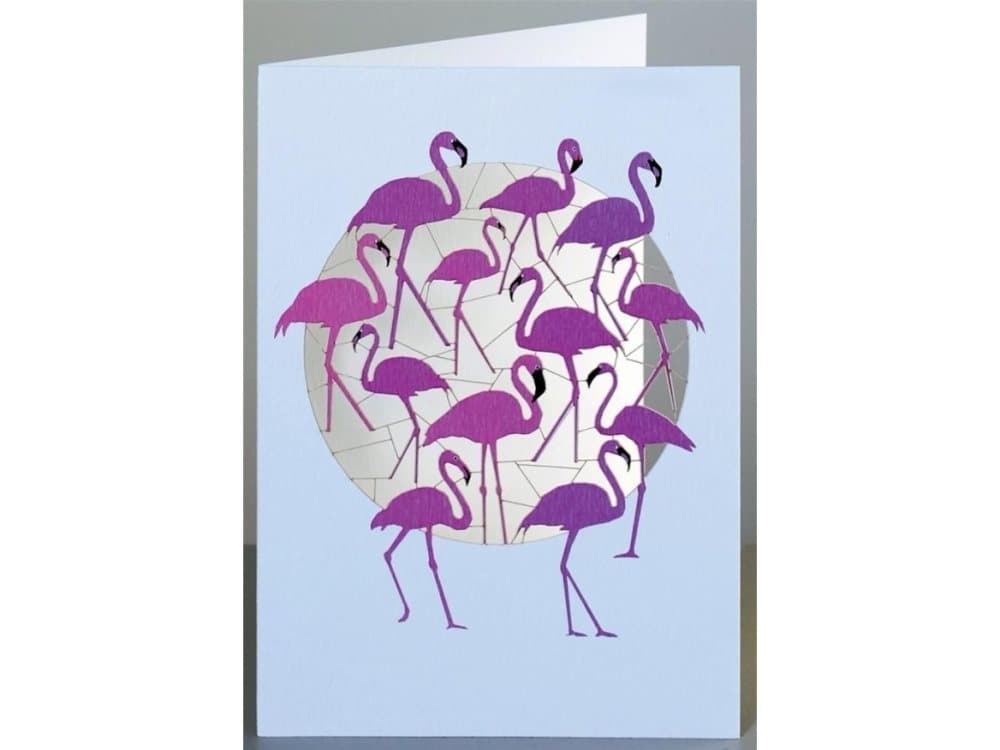 Forever Cards PM852 subscription card + envelope Flamingos