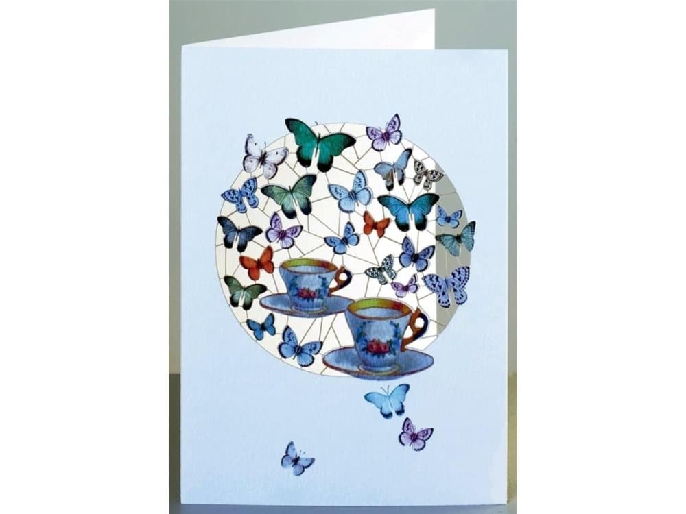 Forever Cards Pass PM742 cut + envelope Butterflies and cups