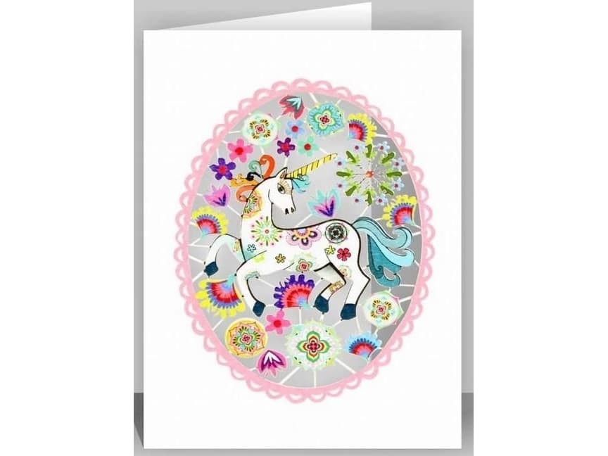 Forever Cards Pass PM557 cut + envelope Unicorn pink