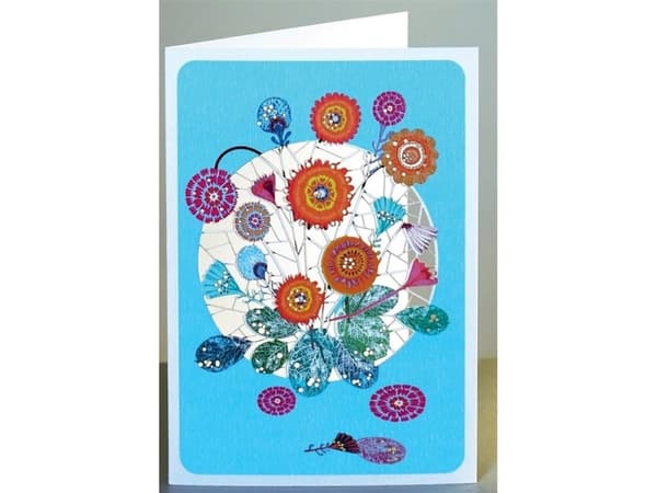 Forever Cards PM169 utklippt kort + kuvert Orange blomma