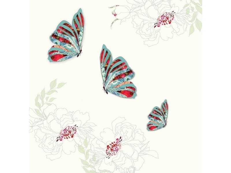 Clear Creation Swarovski Karnet square CL0507 3 butterflies
