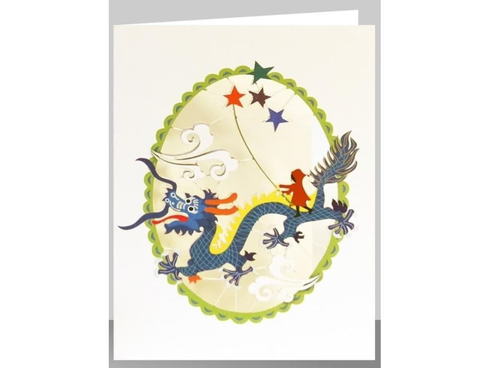 Forever Cards PM504 carnet cut out + envelope Chinese dragon