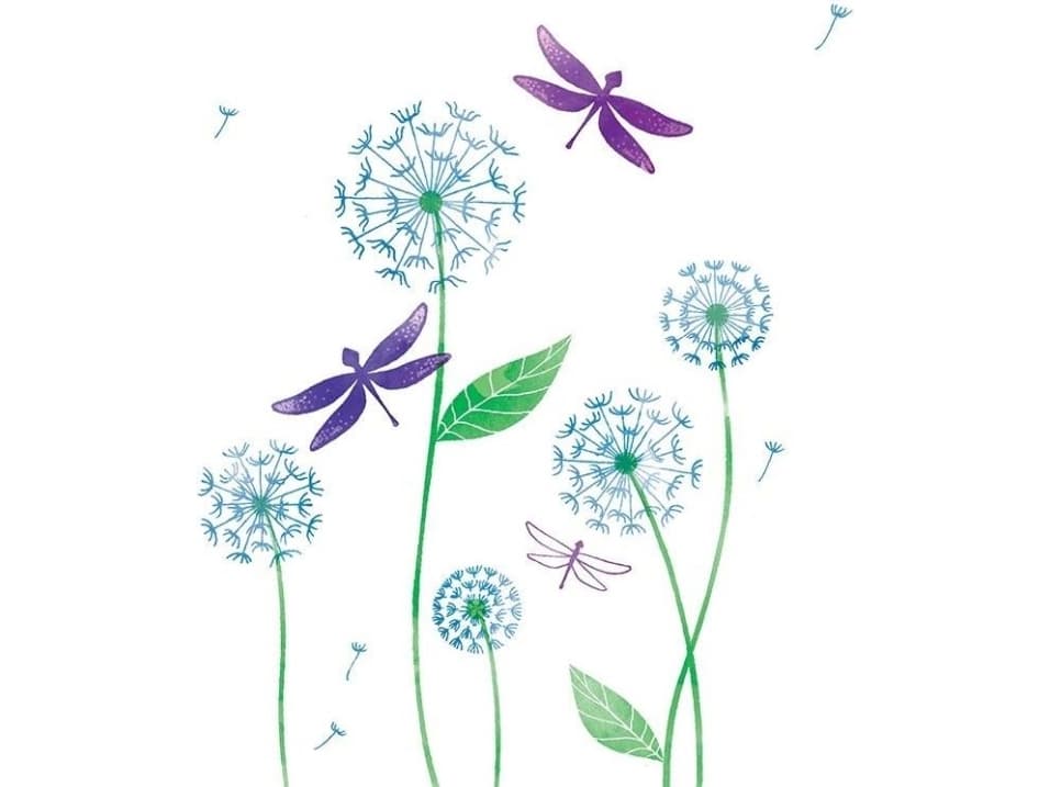 Clear Creation Swarovski Pass square Dandelions and dragonflies (CL2612)