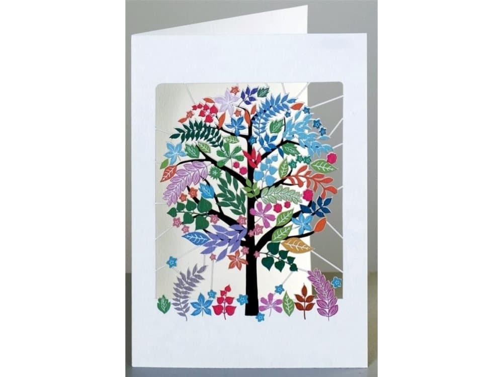 Forever Cards PM908 carnet cut + envelope Colorful tree