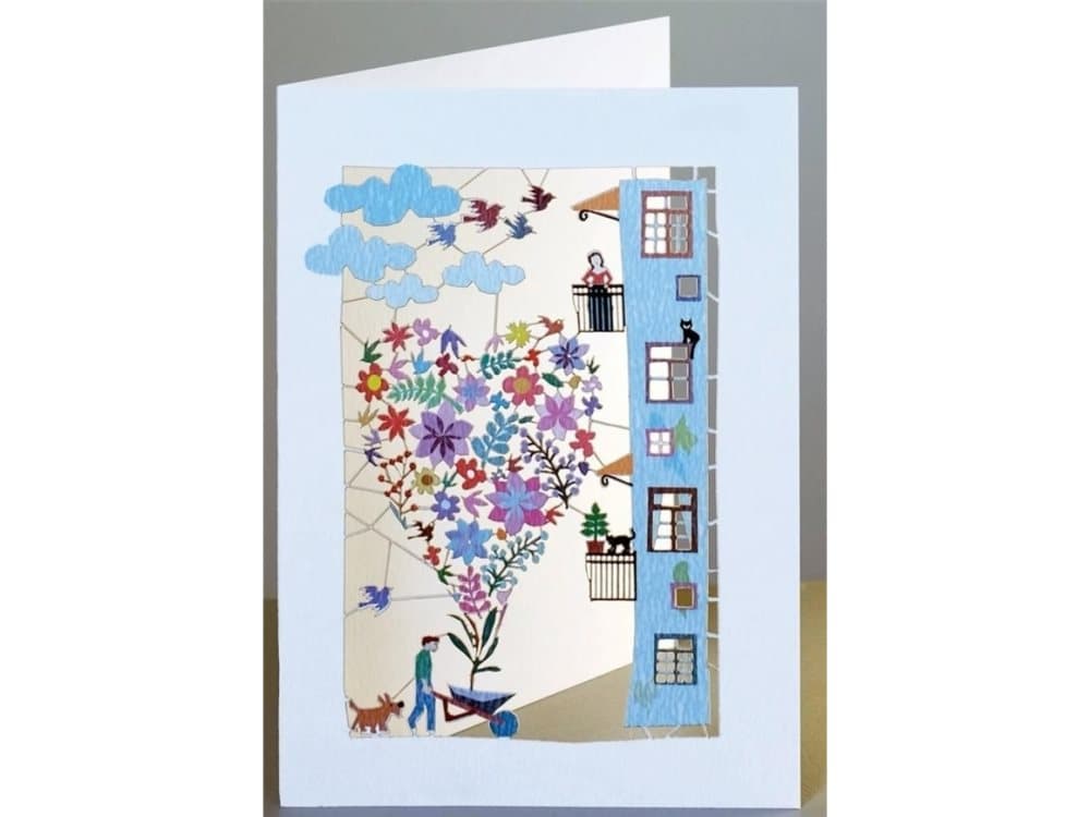 Forever Cards Pass PM159 cut + envelope Heart flowers Wedding