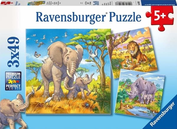 Ravensburger Ravensburger Puzzle 3x49 pieces Wild animals universal