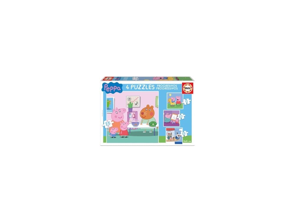 Educa Peppa Pig 12/20/25/25 prog. puzzles