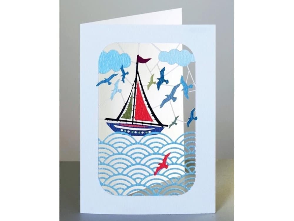 Forever Cards PM267 carnet cut + envelope Boat