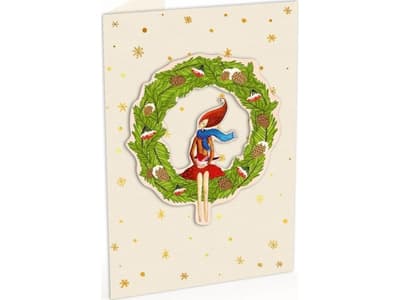 Cozywood Karnet C6 sticker + cop. Christmas wreath