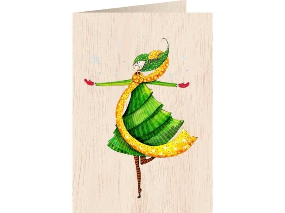 Cozywood Wooden pass C6 with envelope - Christmas (307597)