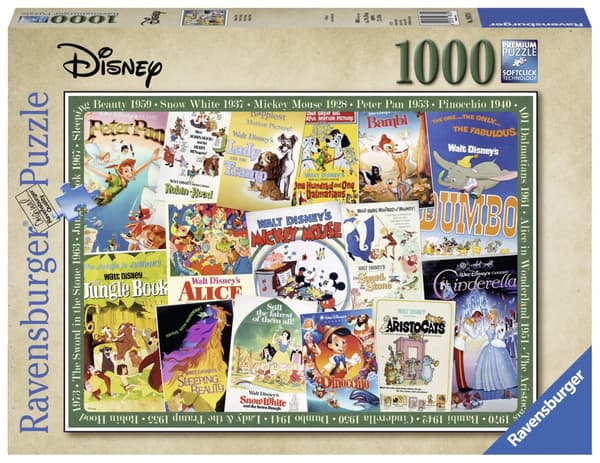 Puslespill Disney Vintage Movie Posters 1000 biter