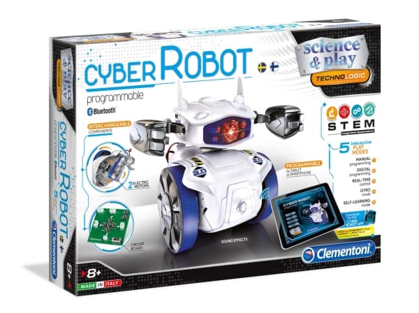 Clementoni Cyber Robot, Teknik, Robot, Pojke/flicka, 8 År, Blå, Röd, Silver, Vit, Italien