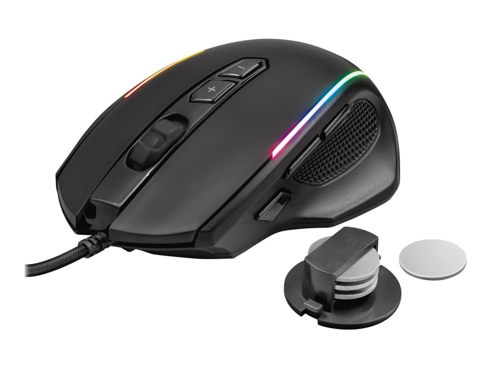 Trust GXT 165 Celox Gaming - Mus - ergonomisk - högerhänt - optisk - 8 knappar - kabelansluten - USB 2.0