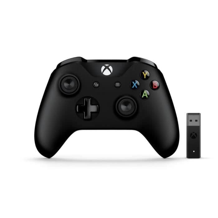 Xbox One Controller + trådlös adapter för Windows 10 - svart