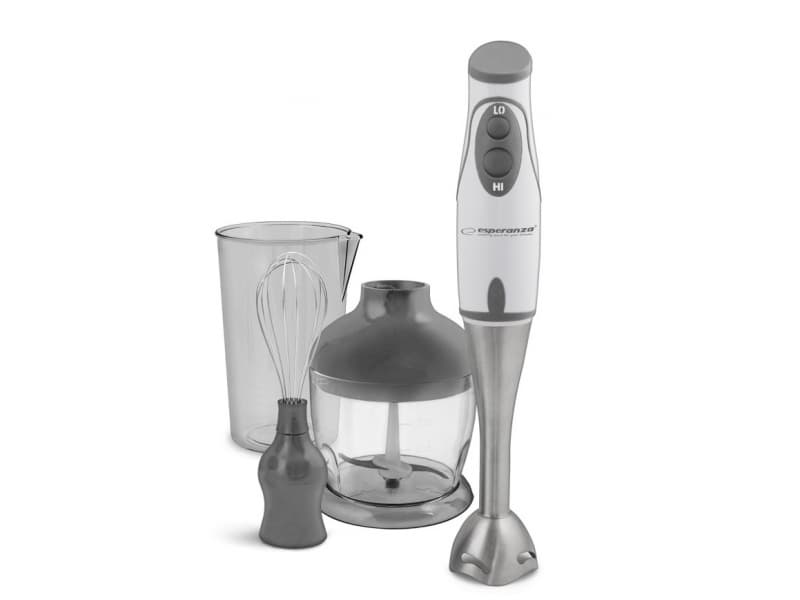 Esperanza EKM003E, Stavmixer, 0,75 l, Grå, Vit, Rostfritt stål, Rostfritt stål, 450 W