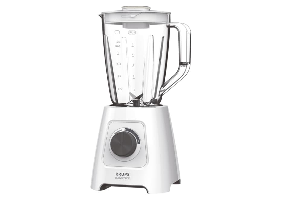 Krups Blendforce, 1,25 l, Rotasjon, Bord juicepresse, Grå, Hvit, Plastikk, 600 W
