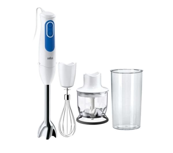 Braun MQ 3025 Spaghetti, 600 l, 0,35 l, Knappar, 13500 RPM, Stavmixer, Blå, Vit
