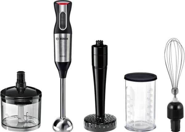 Bosch ErgoMixx MS6CM6155, Stavblender, 0,5 L, Impulsfunktion, 1000 W, Sort, Sølv