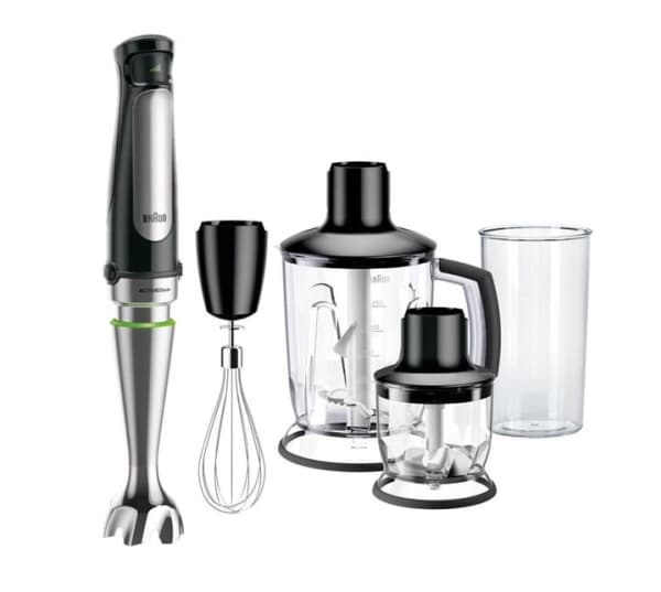 Braun MultiQuick 7 MQ 7045X, 1,25 l, Trinnløs, Knapper, 0,35 l, Stav Mikser, Svart, Rustfritt stål