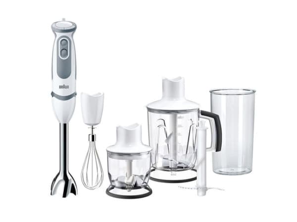 Braun MultiQuick 5 MQ5245WH, Stavmixer, 1,25 l, Iskrossning, 1000 W, Grå, Vit