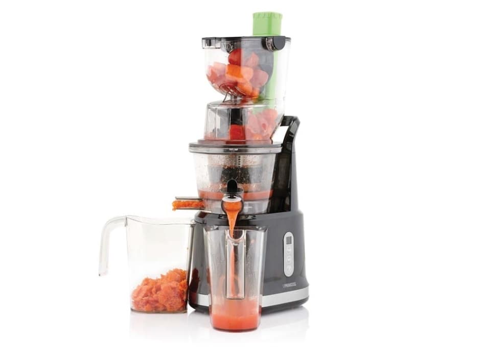 Princess 202045, Sakte Juice-presse, Svart, Sølv, LED, Trinn, 60 RPM, 0,9 l