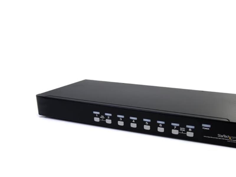 StarTech.com 8 Port VGA KVM Switch - 1U Rack Mount - USB VGA KVM Switch with Audio - 1920 x 1440 @60hz - KVM Video Switch (SV831DUSBAU) - Omkopplare