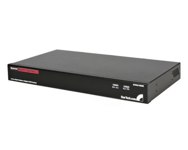 StarTech.com 8 Port RackMount USB PS/2 Digital IP KVM Switch - KVM-svitsj - 8 x KVM port(s) - 1 lokalbruker - 1 IP-bruker - rackmonterbar