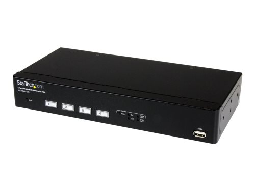 Bild av StarTech.com USB DVI KVM-switch med 4 portar och DDM Fast Switching-teknik och -kablar - Omkopplare för tangentbord/video/mus/USB - 4 x KVM / USB - 1