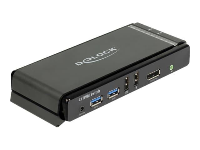 Delock DisplayPort 1.2 KVM Switch 4K 60 Hz with USB 3.0 and Audio - Omkopplare för tangentbord/video/mus/ljud/USB - 2 x KVM/ljud/USB - 1 lokal använd