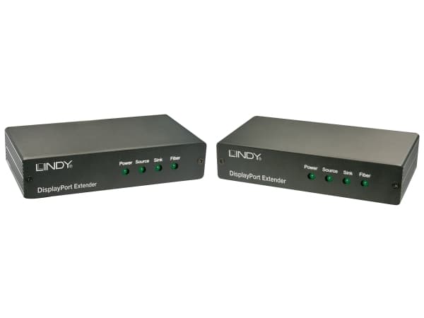 Lindy 38403, Network transmitter & receiver, 200 m, Fiber, Svart, Metall, 100-240 V