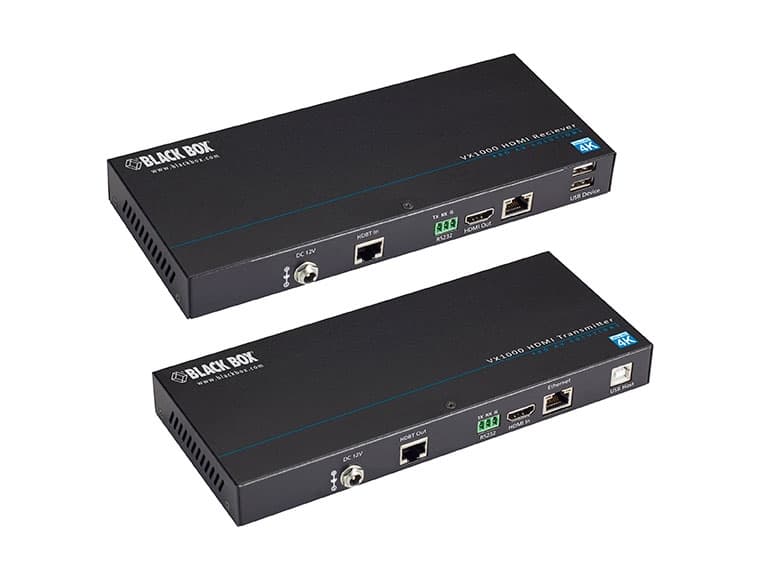 Black Box VX1000 Series Extender - Kit - nettverksutvider for video/lyd/USB/seriell - CATx - USB - opp til 100 m